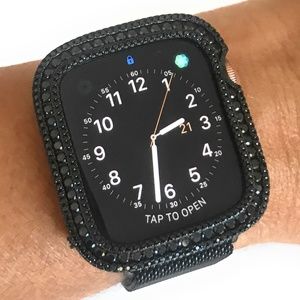 Bling Apple Watch Bezel Case Black Zirconia